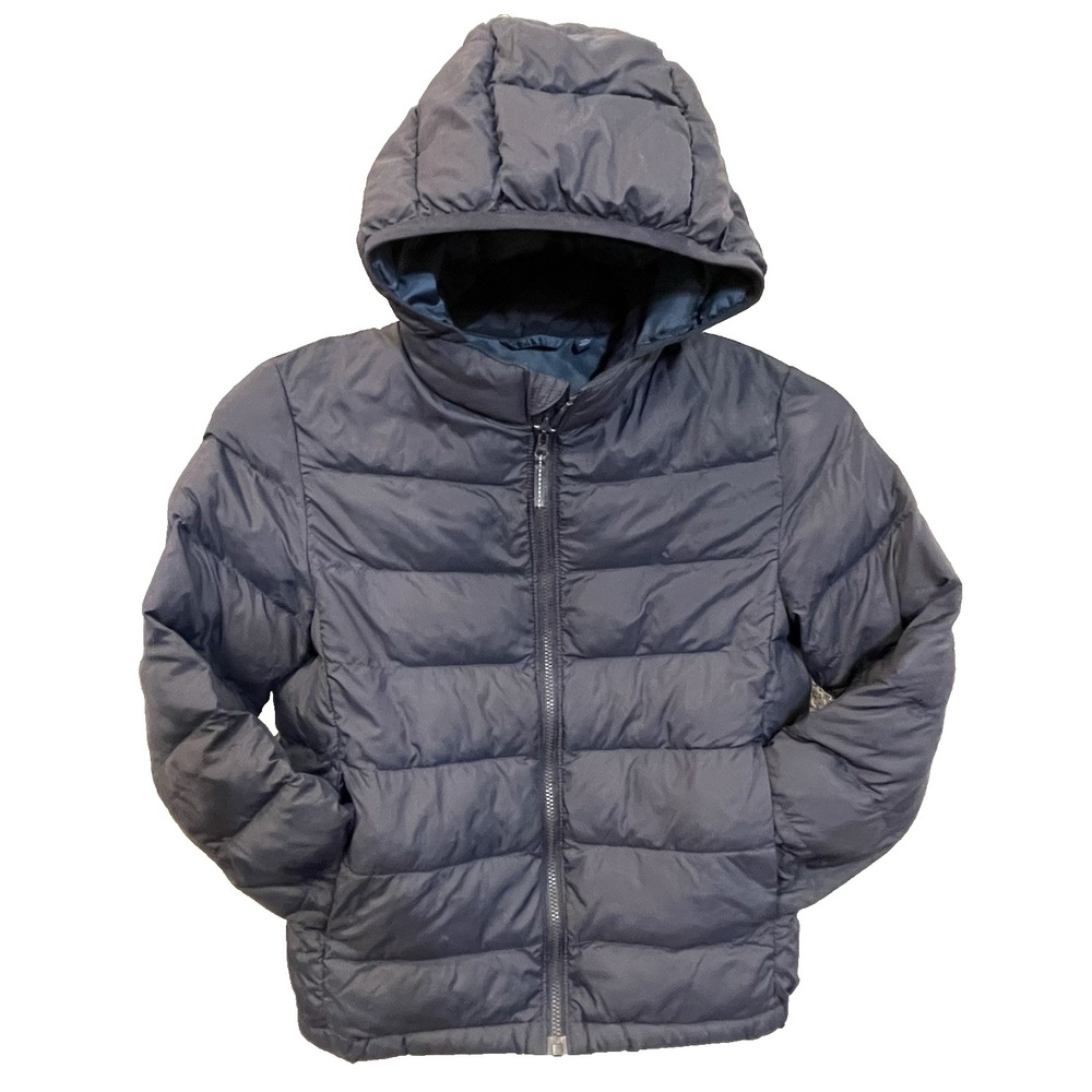 Uniqlo Kids Size 7 8 Hooded Lightweight Full Zip Packable Outdoors Puffer Jacket